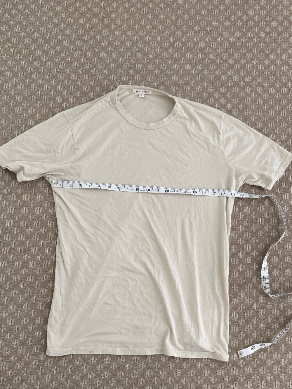 Neutral Cream Crewneck T-Shirt